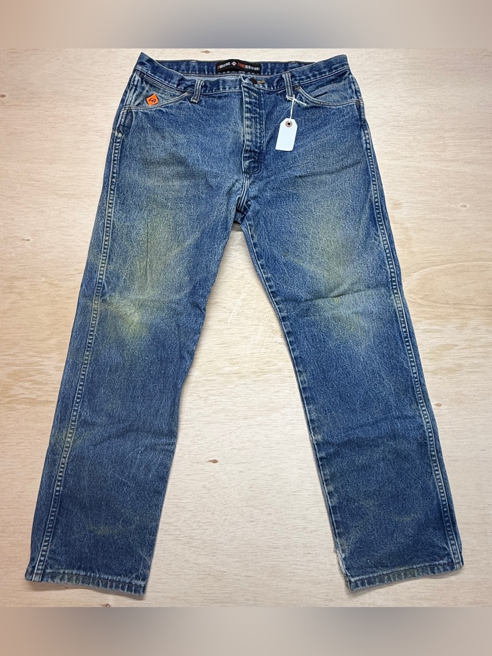Wrangler FR Jeans 36x30 Flame Resistant 13MWZ Cowboy Cut Blue Denim Work Pants